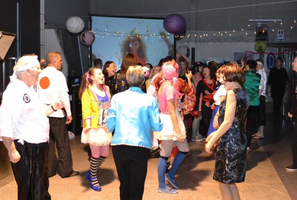Hamilton Party DJ Hire - People in Fancy dress for themed party all dancing and singing