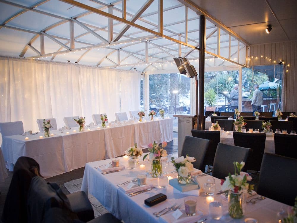 Salt Restaurant and Bar​ - Wedding recepetion tables with bridal table setting
