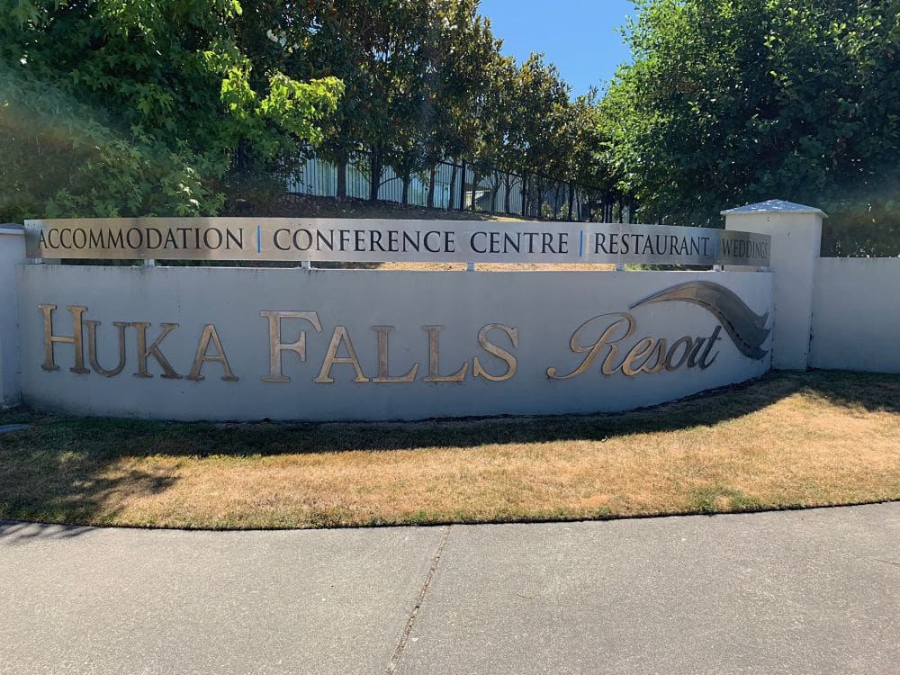 Huka Falls Resort - Hotel Sign