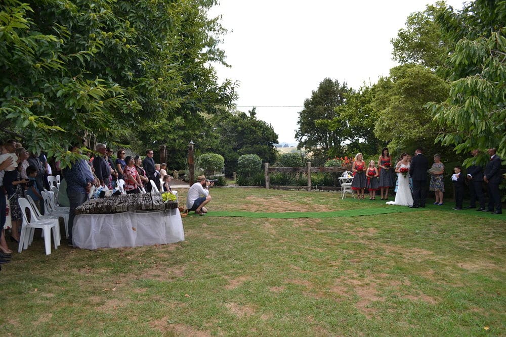 The Metcalfes Huntly - Wedding ceremony in garden