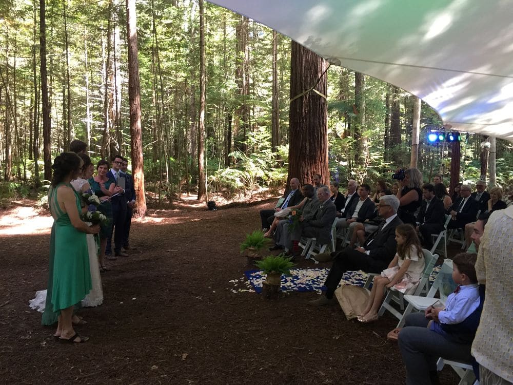 Redwoods Under The Sails Venue Rotorua - Wedding ceremony with celebrant and guests
