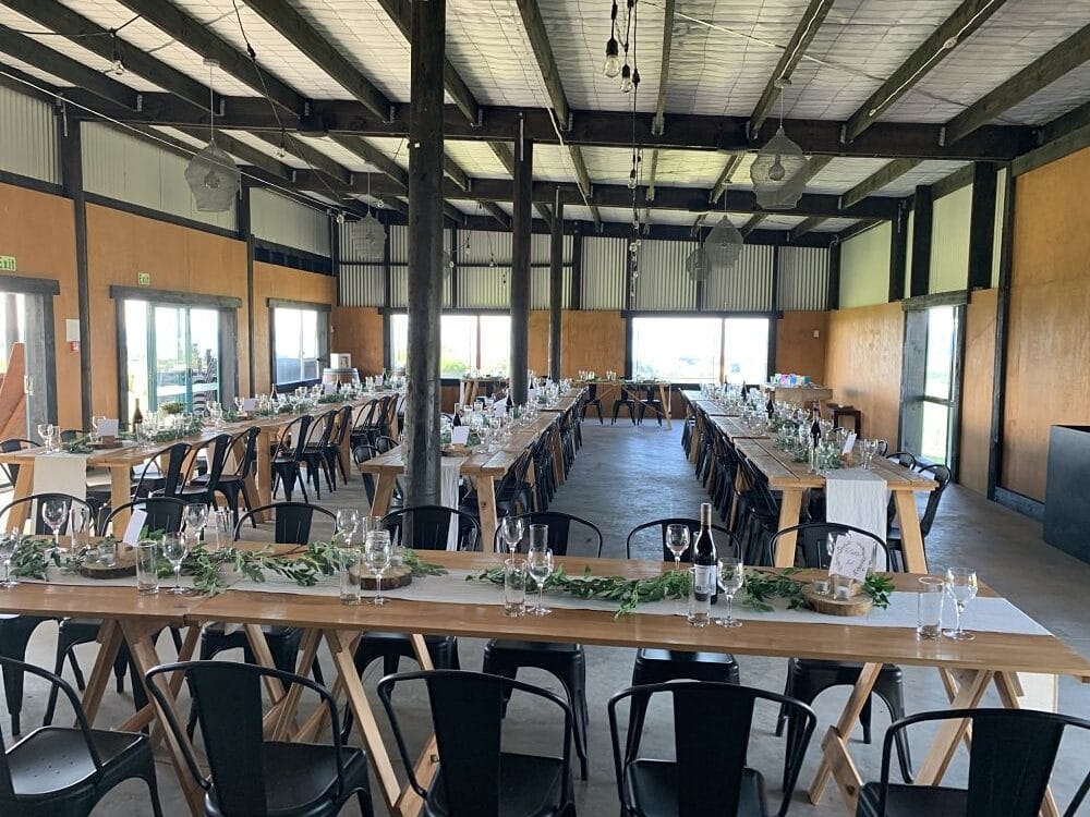 Tironui Wedding Venue Rotorua Wedding tables set up