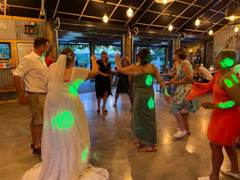Te Miro Woolshed - Wedding Venue - Bride and Guests Dancing